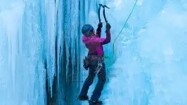 Bel exemple d'escalade glaciaire - La Grave