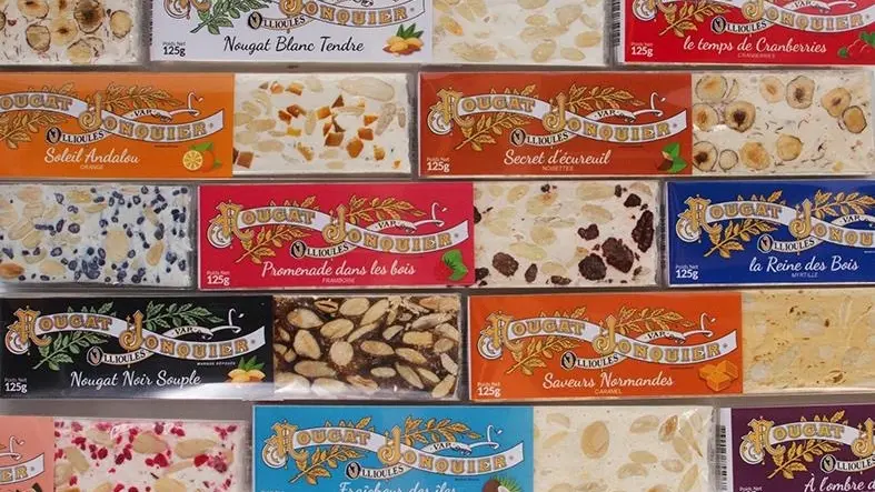 Différentes variétés de nougat