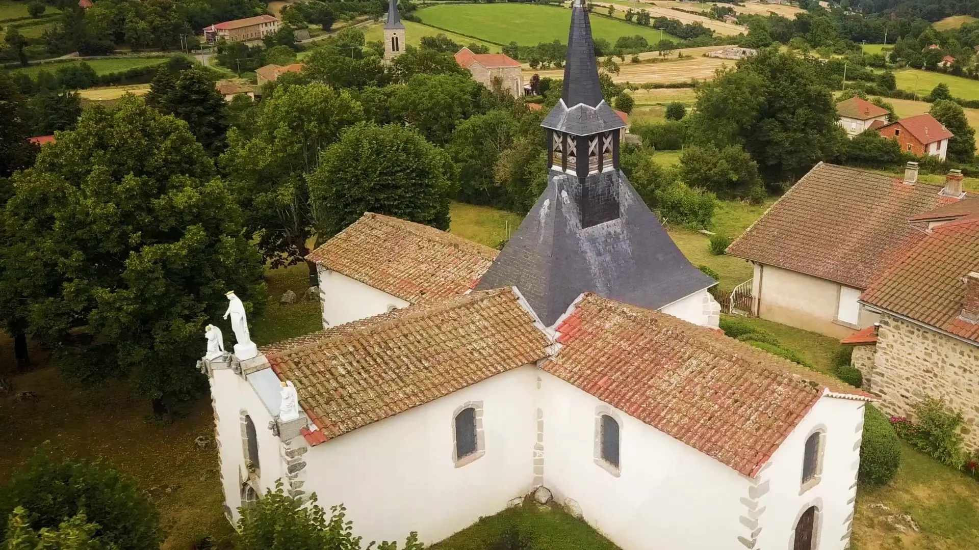 Chapelle de la Chirat vue aérienne