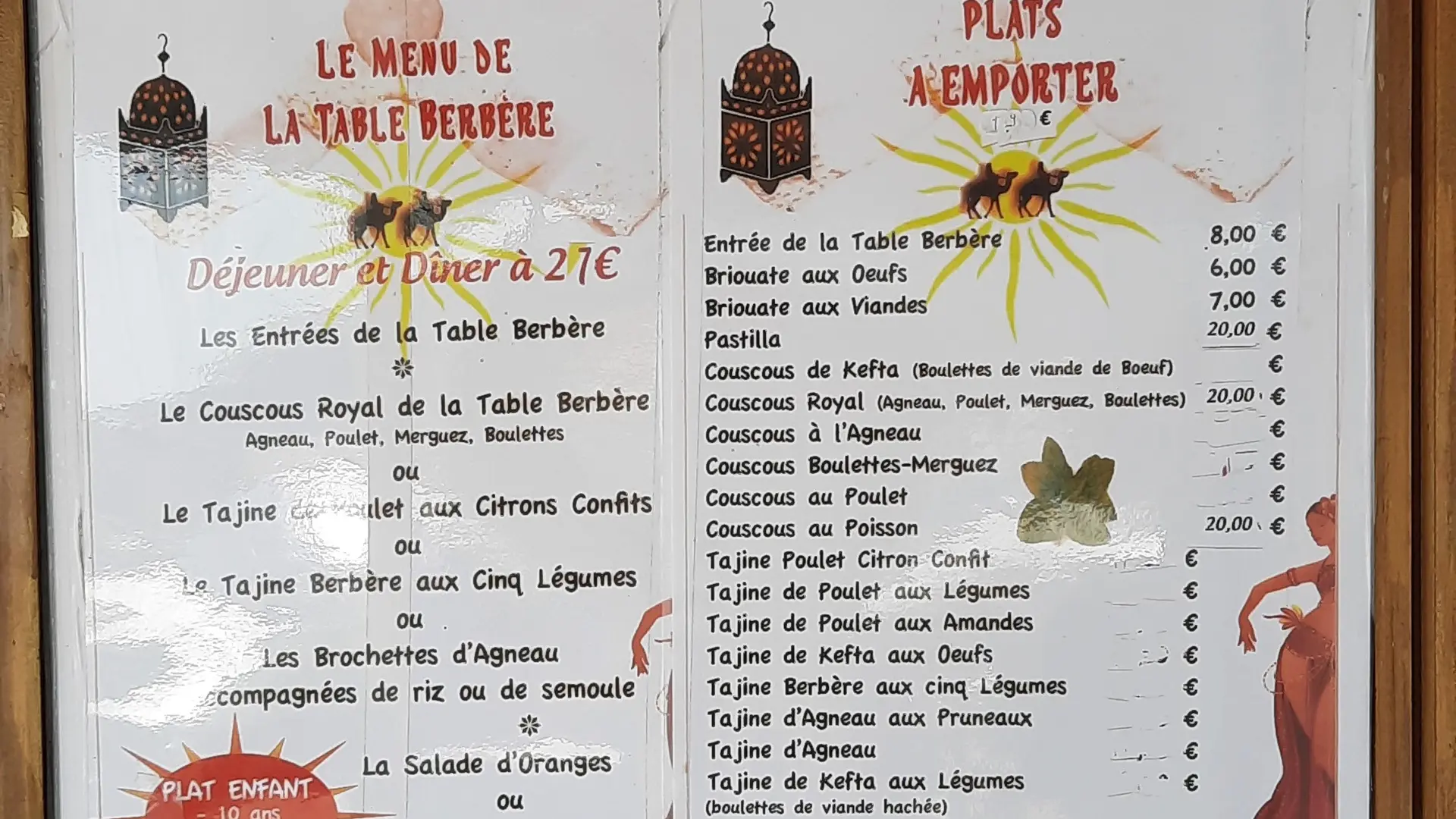 Le menu