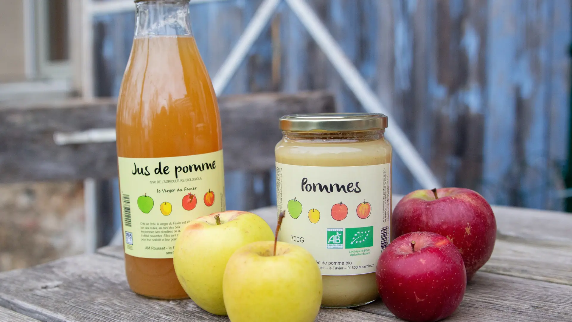 les produits à base de pommes bio du verger du Favier