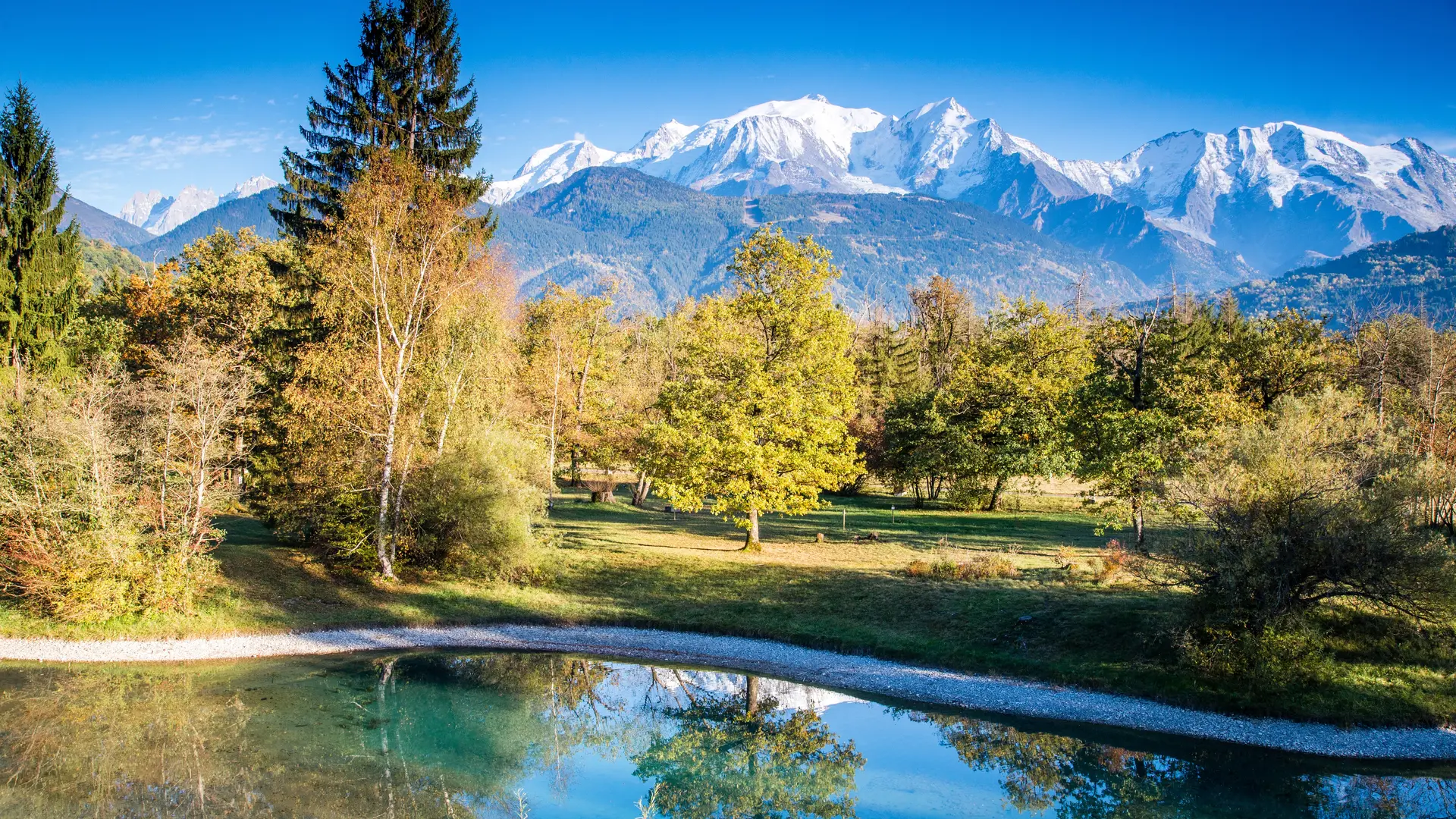 Lac et vue Mont Blanc