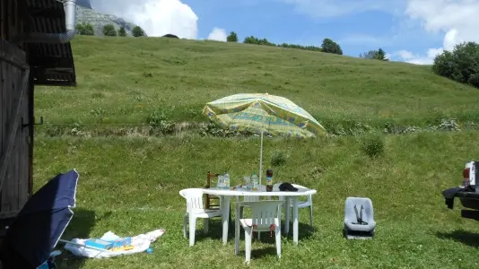 terrasse devant le chalet