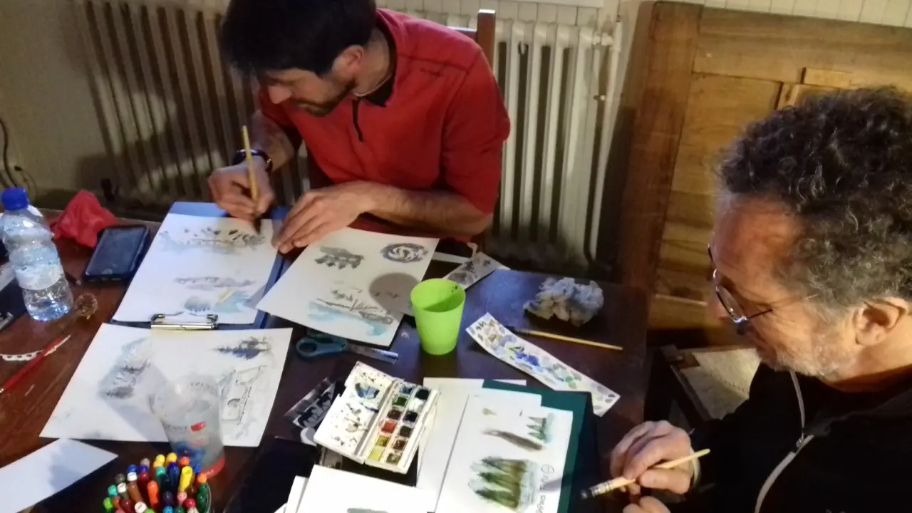 Atelier techniques peinture aquerelle en intérieur