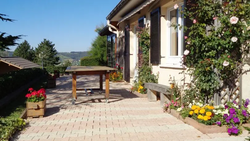 Terrasse de la maison d'hôtes.