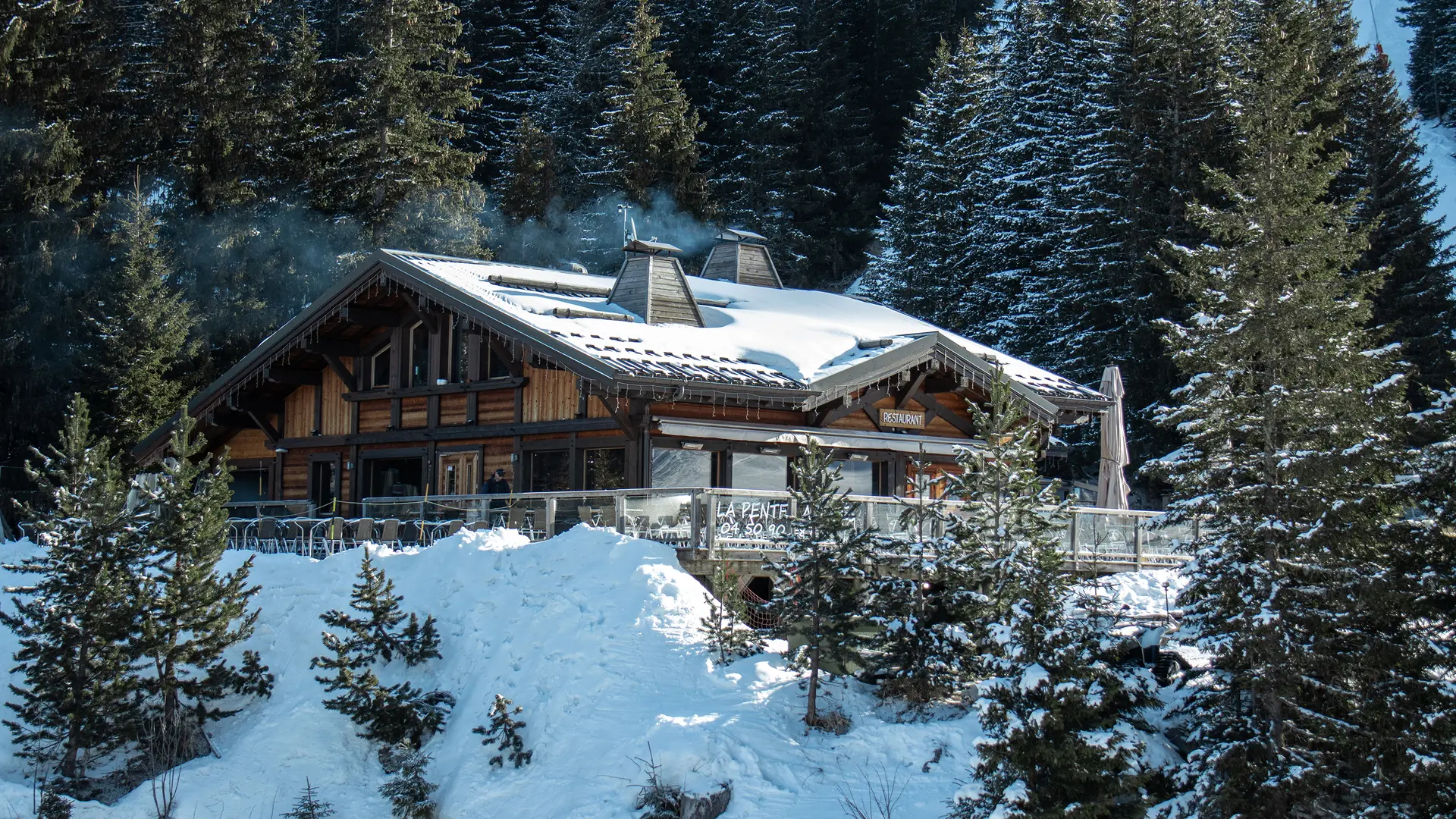 Vue du chalet depuis le télésiège Tête des Verds
