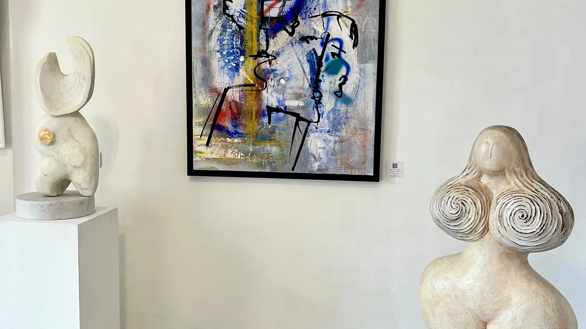 Tableau et sculptures à l'Atelier Art de Claire à Mougins