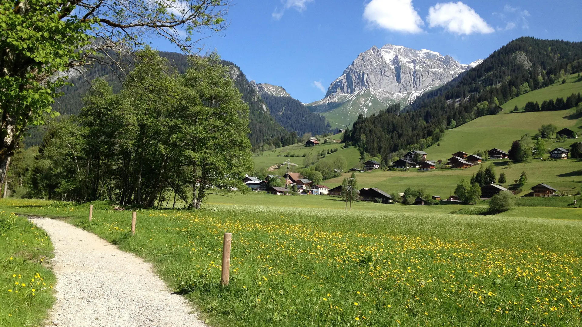 Sentier des bords de Dranse - Vue sur les Cornettes de Bise