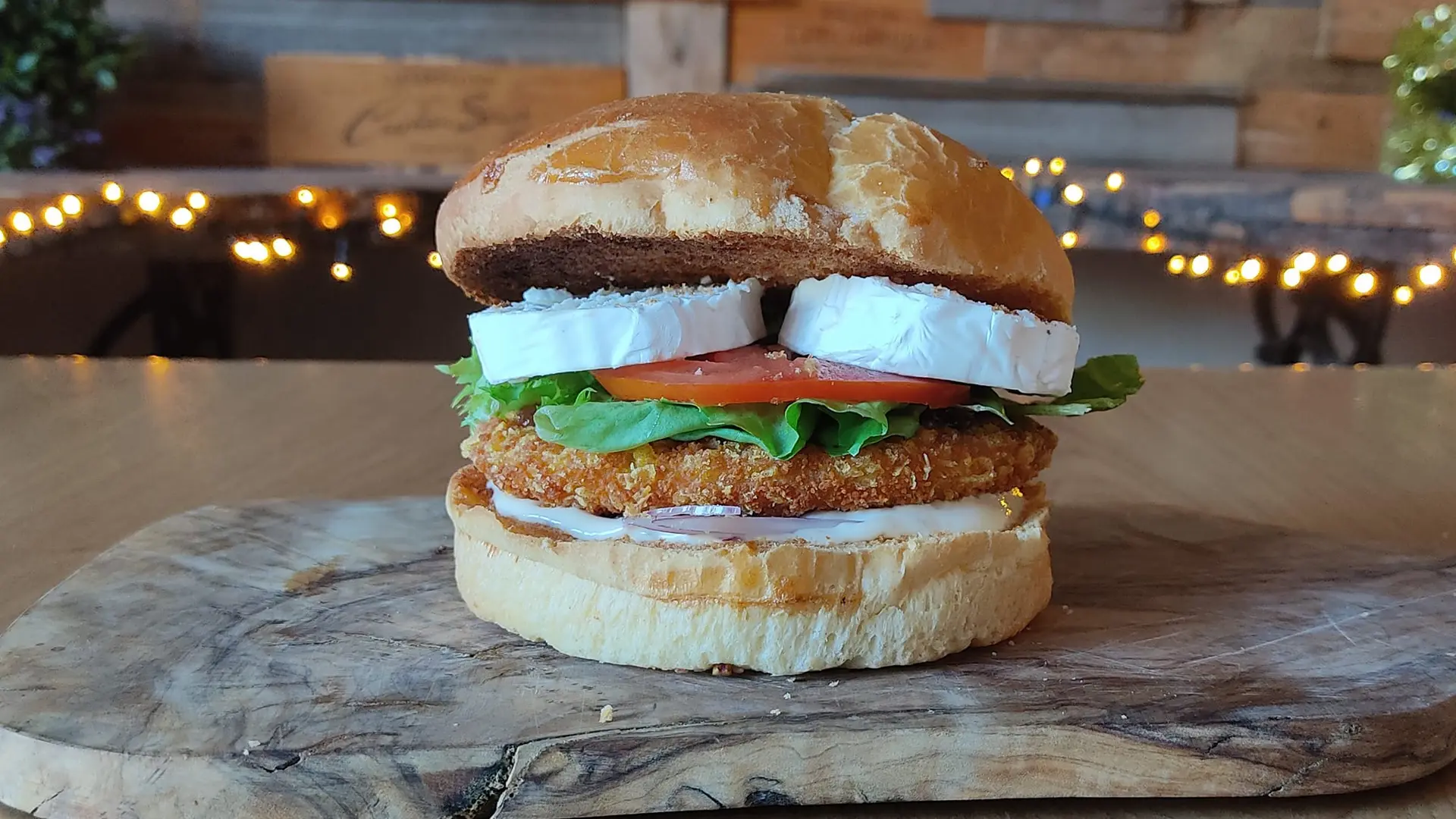 burger au fromage de  chèvre