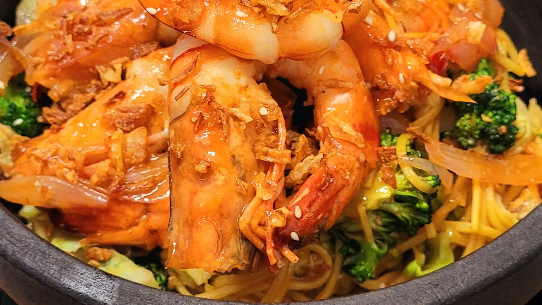 Nouilles sautées aux crevettes