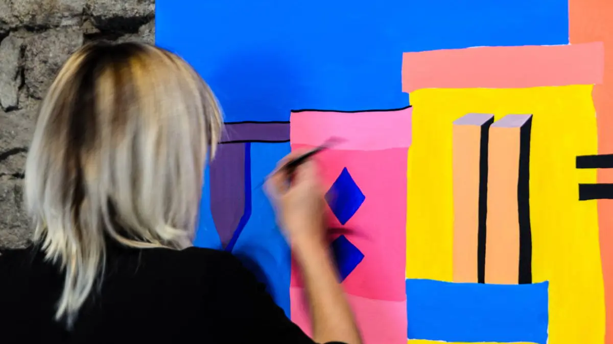 Claire Astheber, mur peint Roche-La-Molière