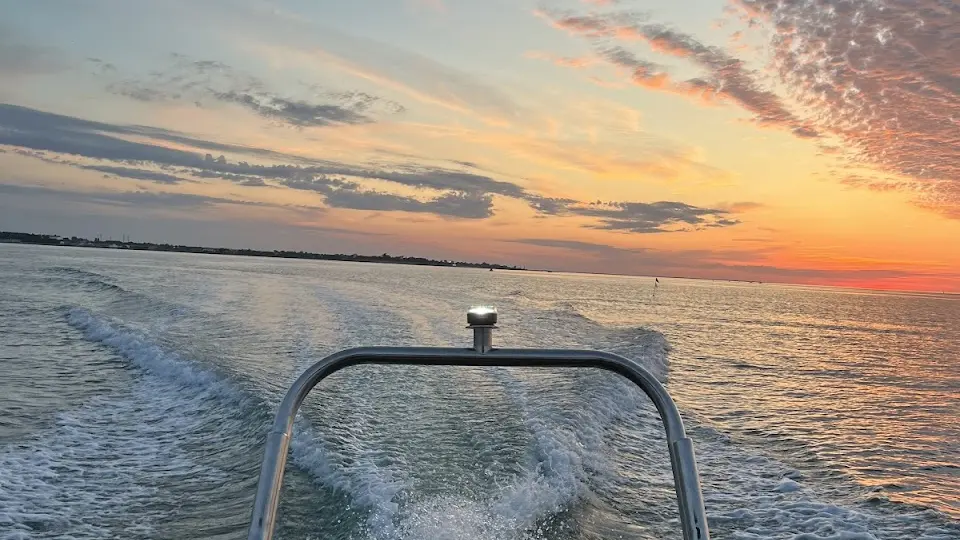 Balade en mer coucher de soleil