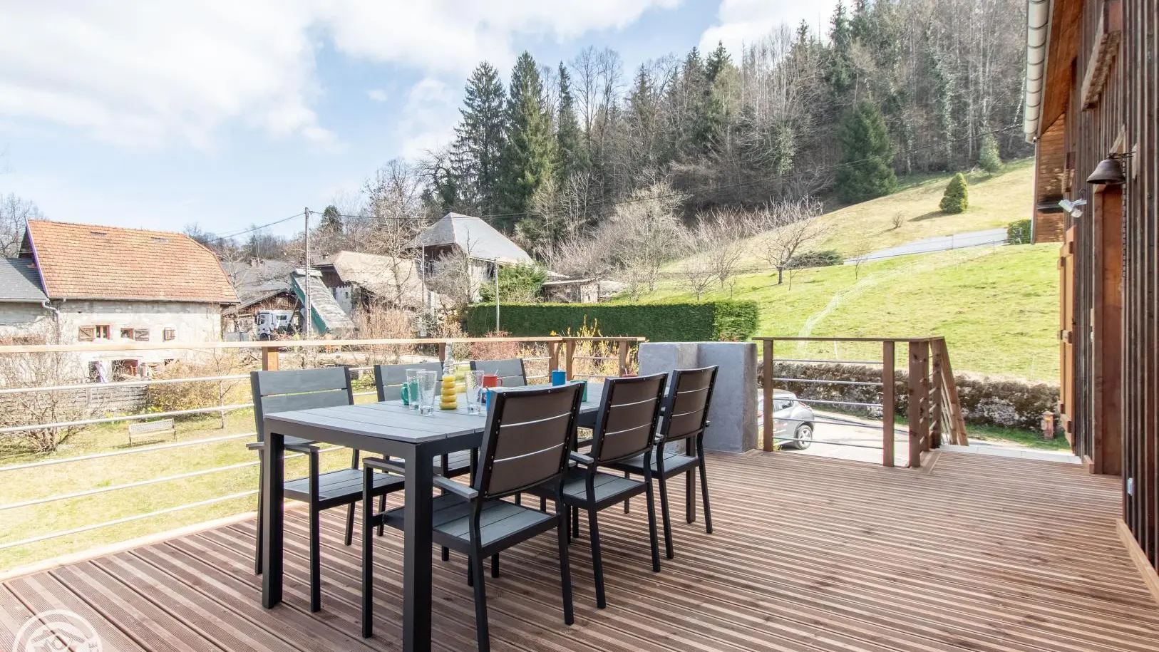 Terrasse privative en l'automne