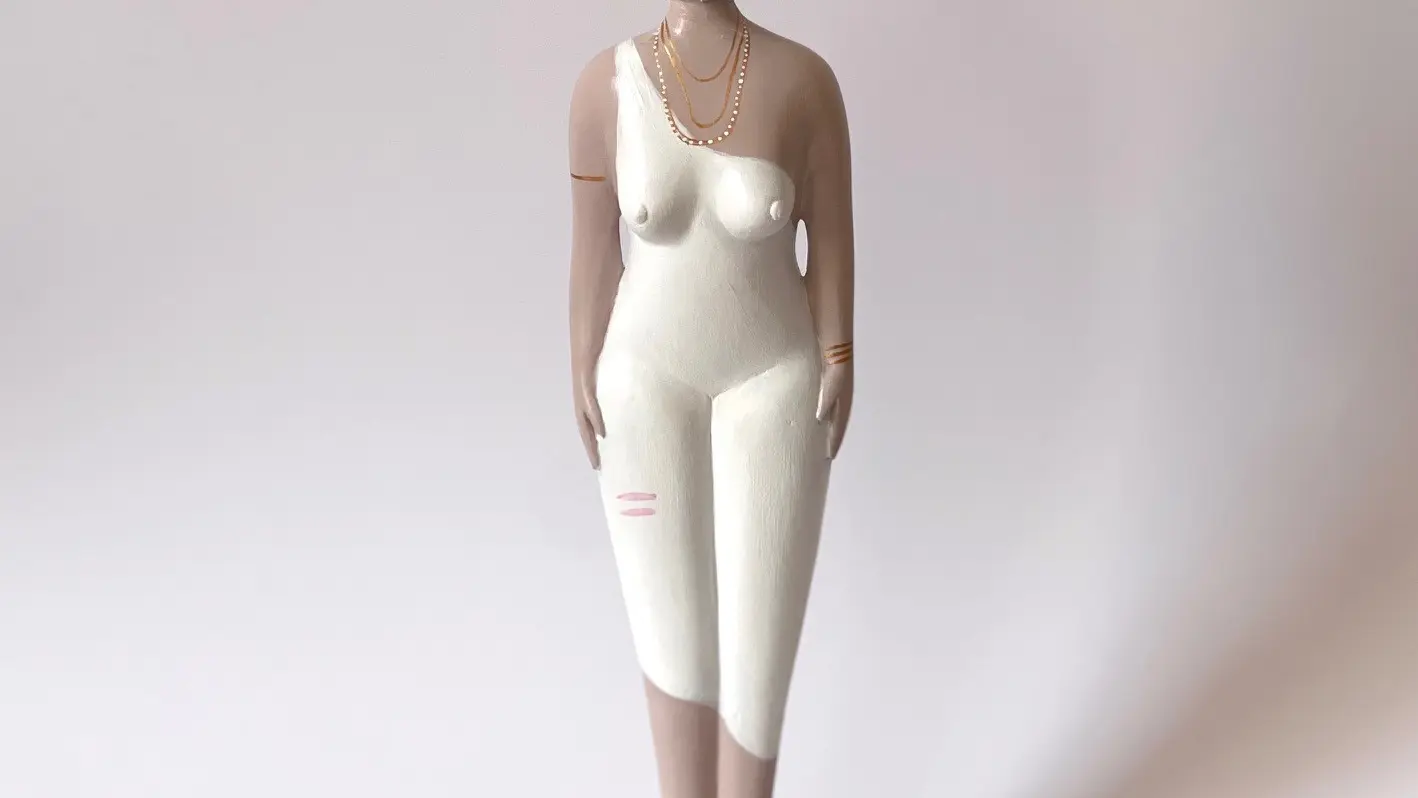 Statuette Gardienne “ Prêtresse disco “ / Pièce unique 40cm