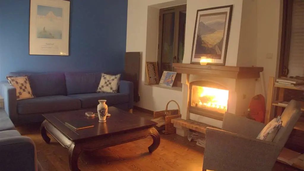 Une flambée dans le salon avant l'apéritif...