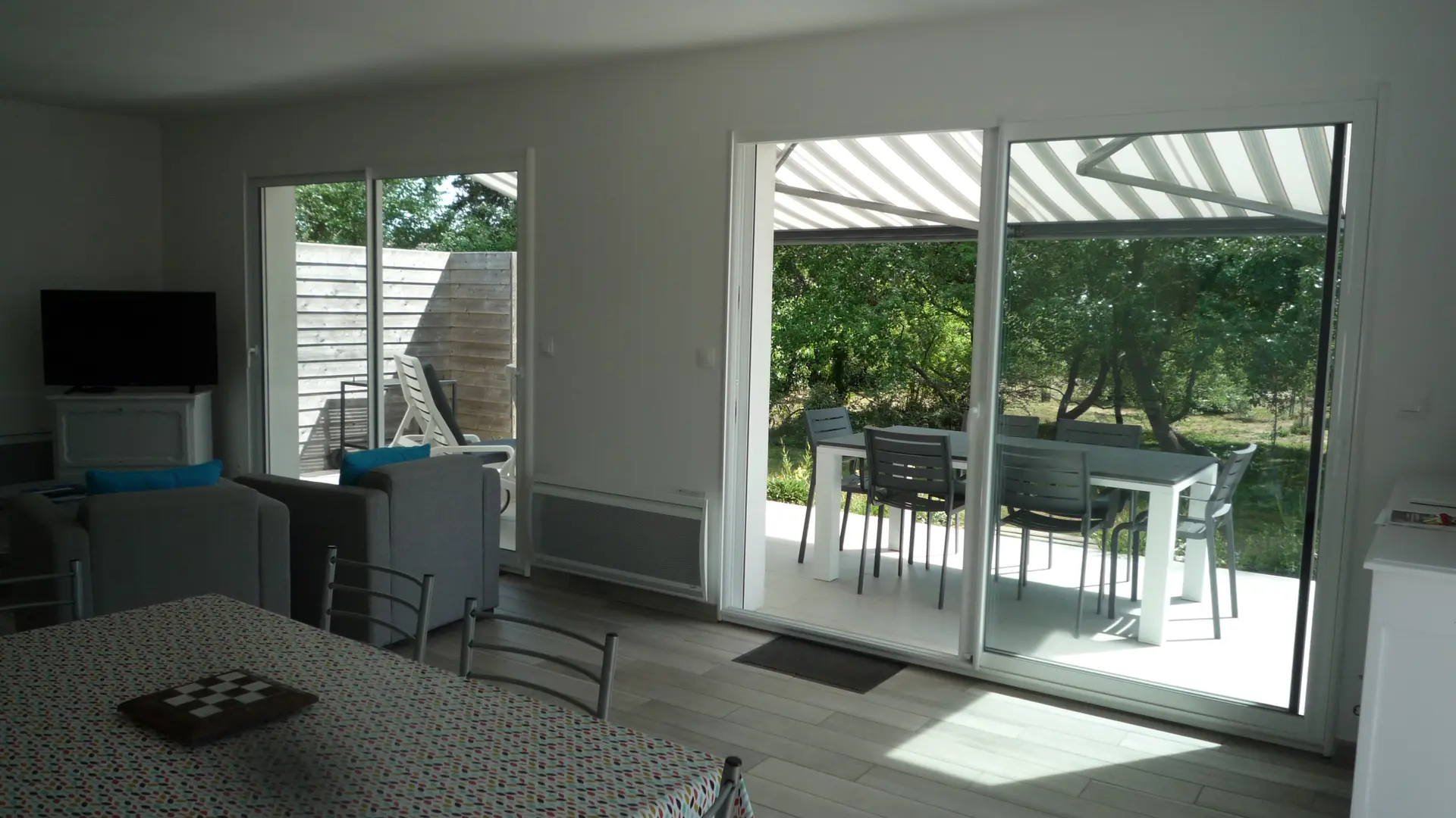 Patio furniture on the terrace