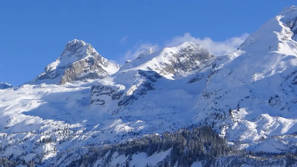 Vue sur les Aravis (La pointe Percée) depuis l'appartement