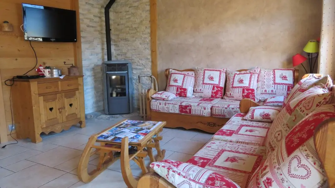 Pièce à vivre, Coin salon avec coin feu