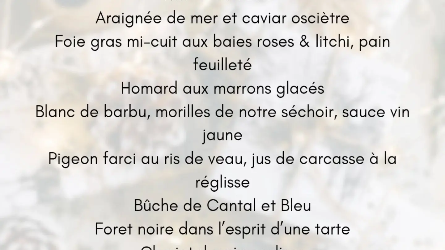 Menu de Saint-Sylvestre 2025