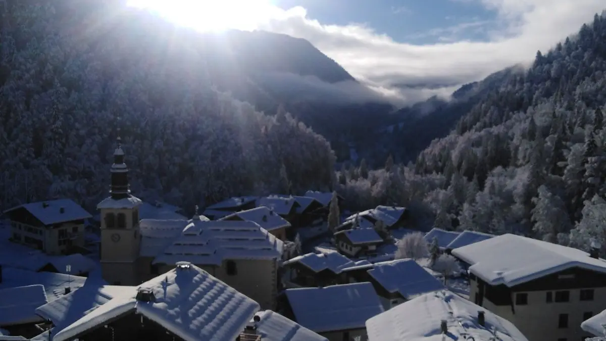 Vue du balcon en hiver