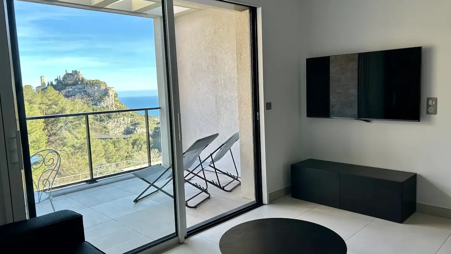 Vue mer et vue village d'Eze