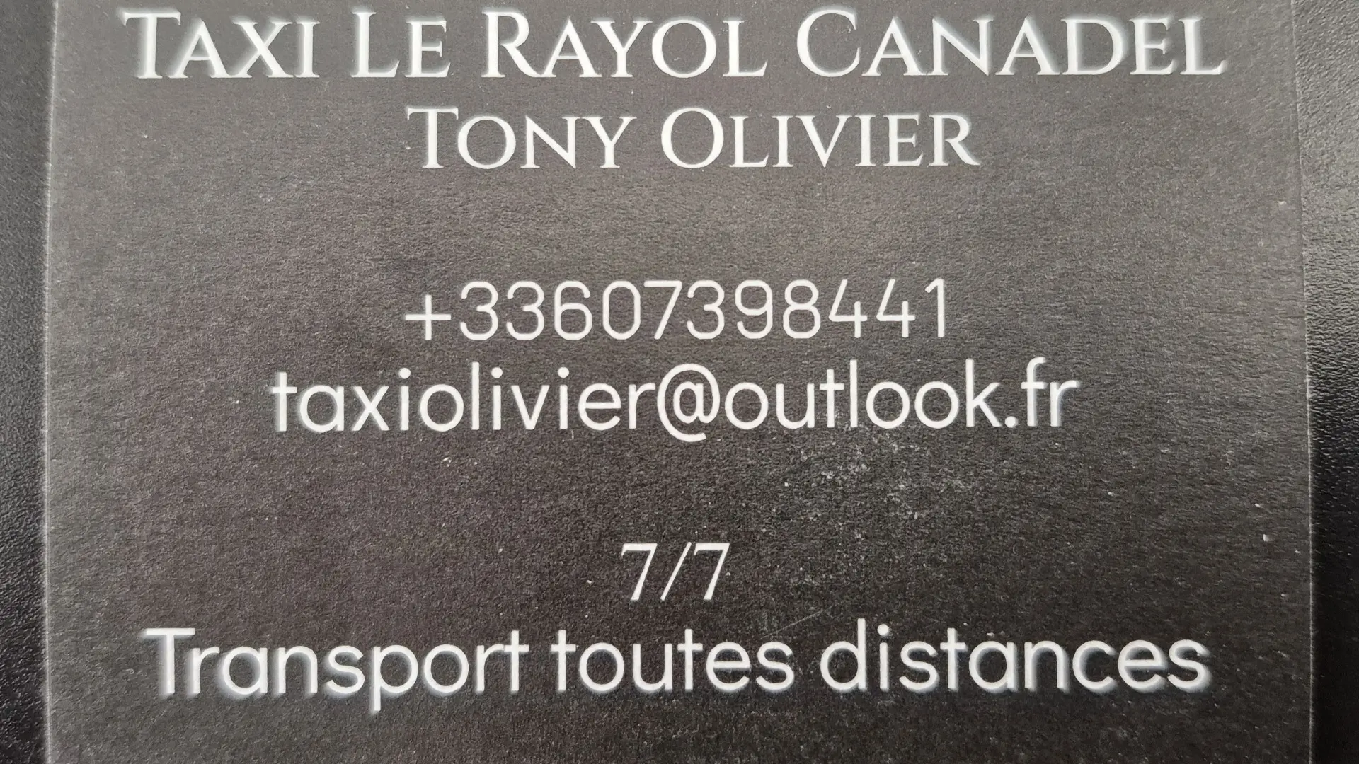 Carte de visite Taxi Tony Olivier