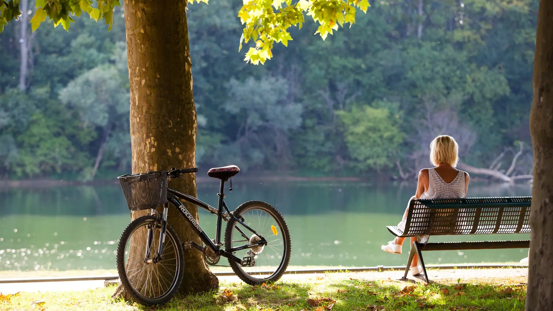 Pause cycliste bord de Saône