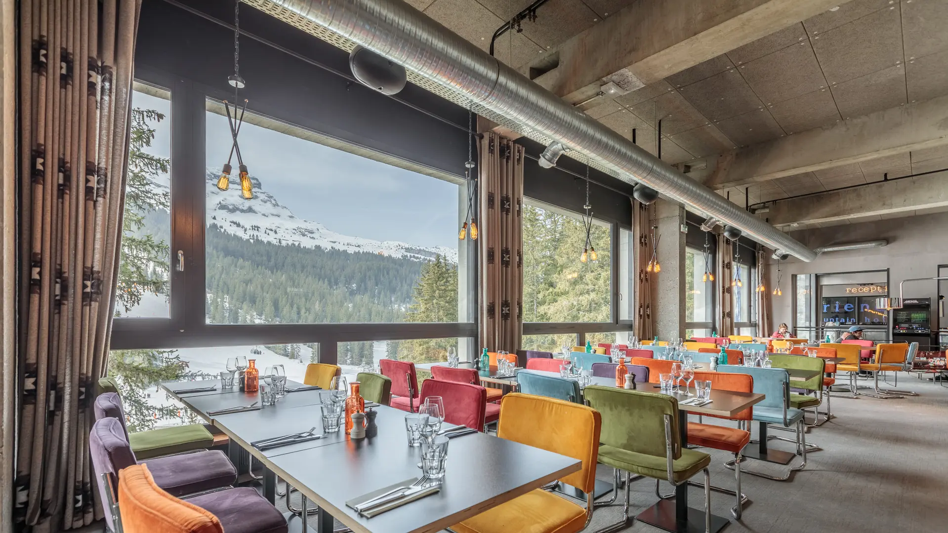 A unique great room with views of the mountains