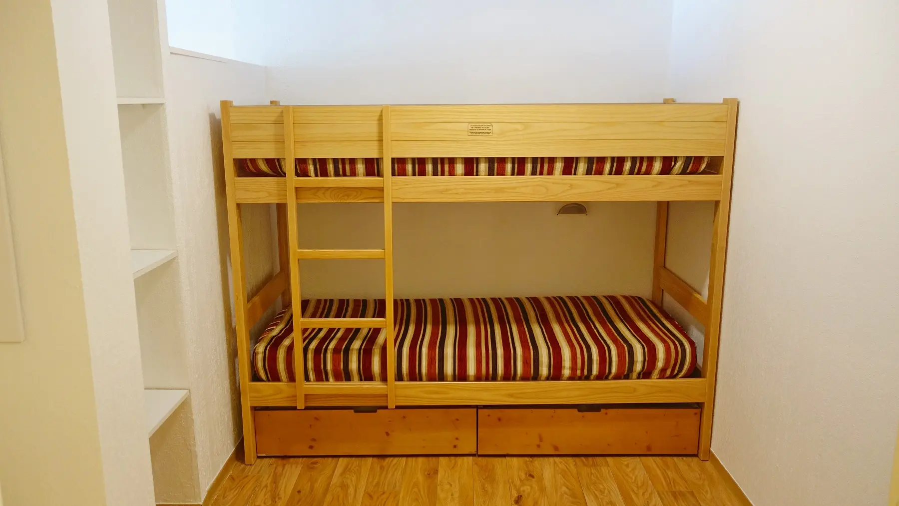 Bedroom corner, bunk bed and storage space