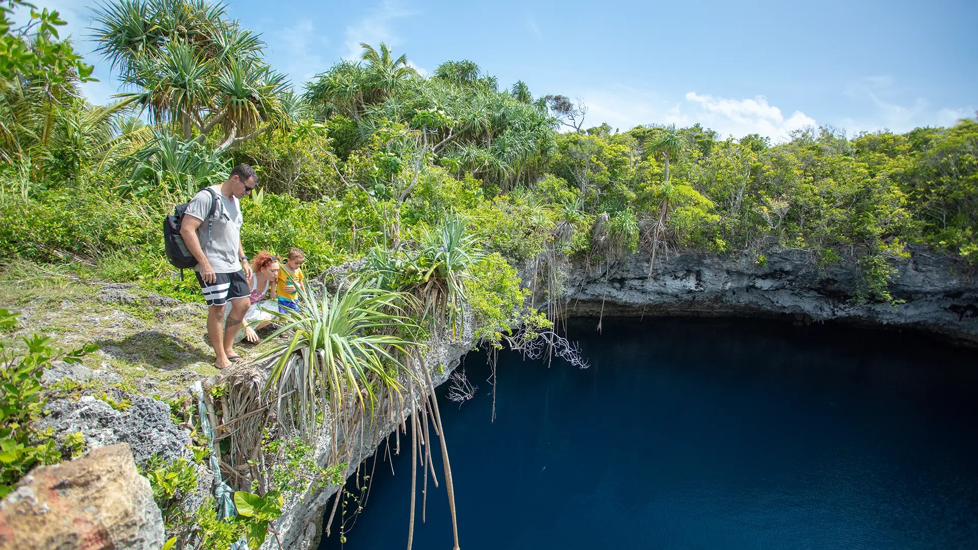 Tourists at the blue hole