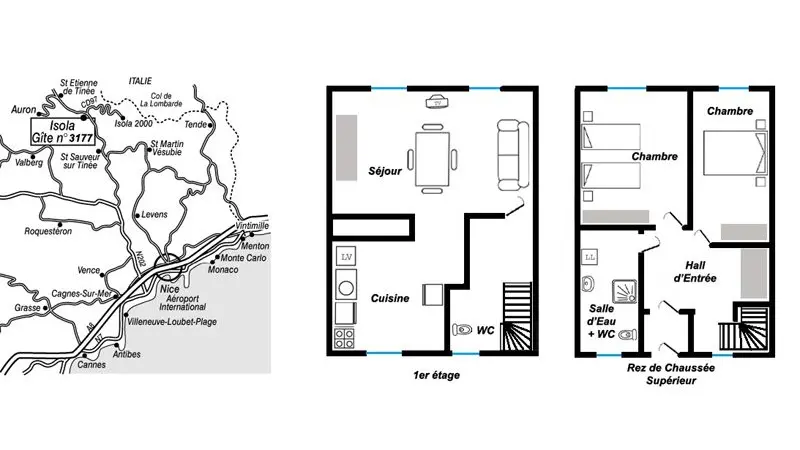 Gîte Lu Isoulan 1-Plan-Isola-Gîtes de France des Alpes-Maritimes