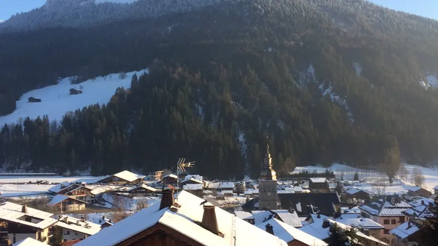 Vue depuis l'appartement hiver/View from the apartment winter-Ambrevetta-Le Grand-Bornand