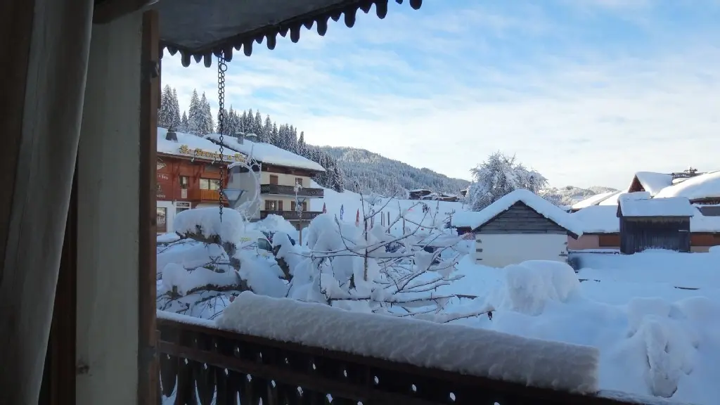 Depuis le salon, vue sur le bas des pistes de Carry