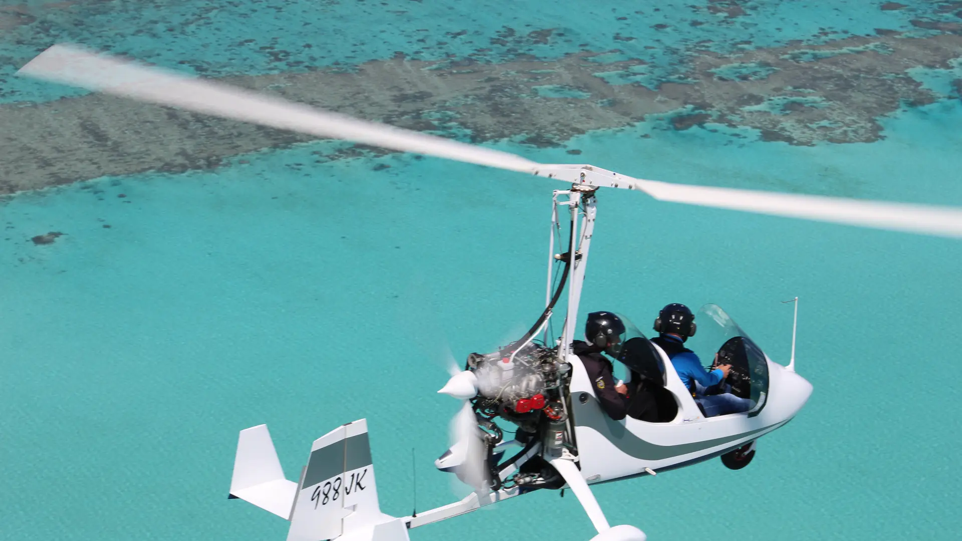 gyrocoptère, Hibisair, lagon, voyage