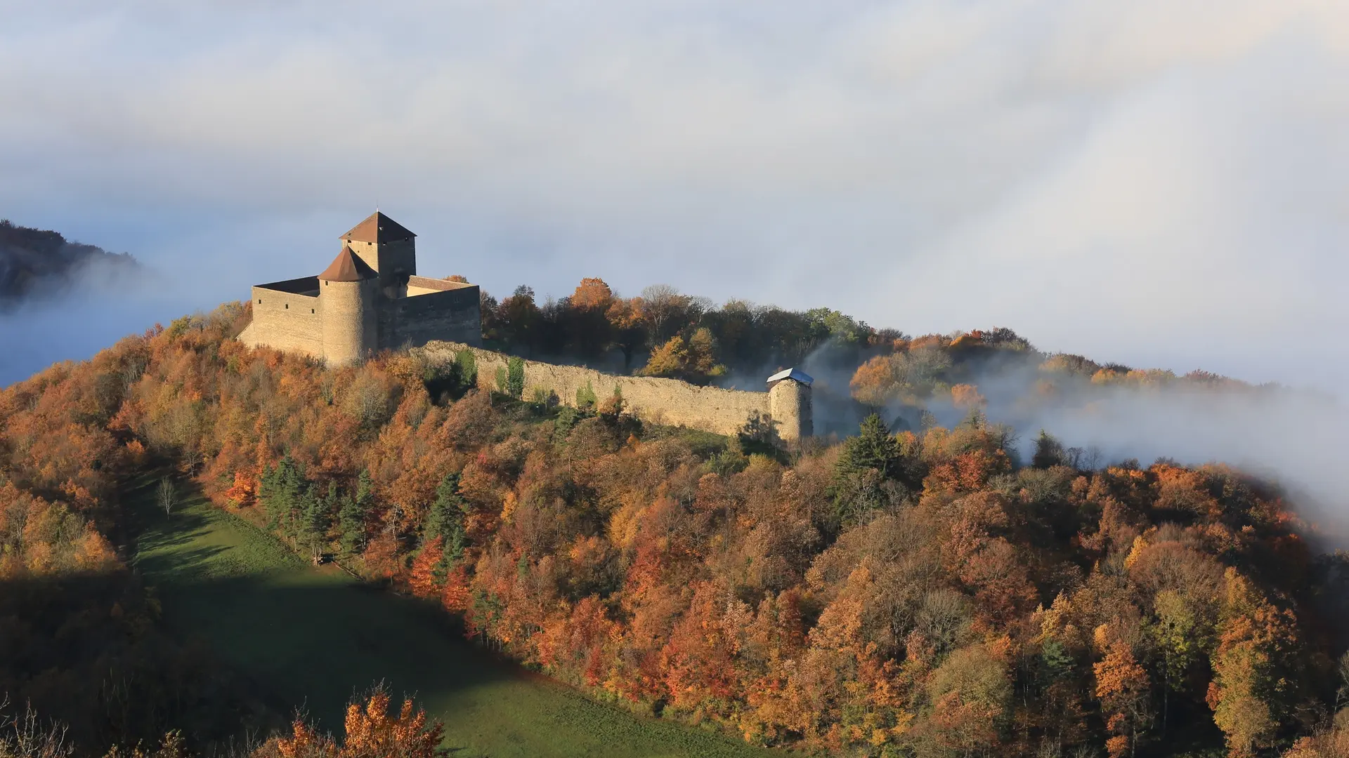 château des Allymes vu du ciel