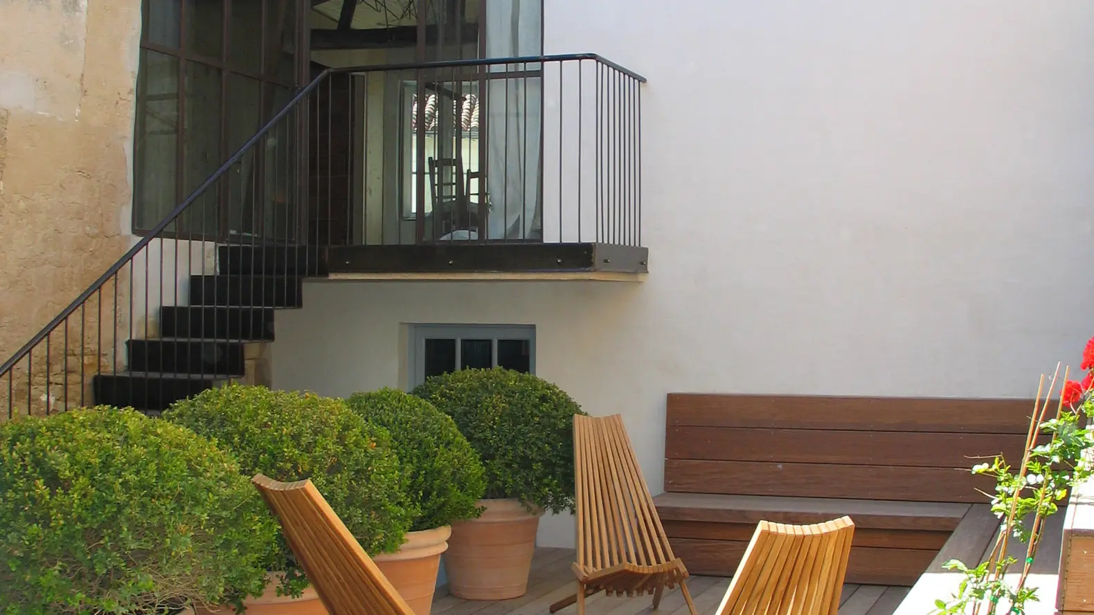 Patio et loft à l'hôtel