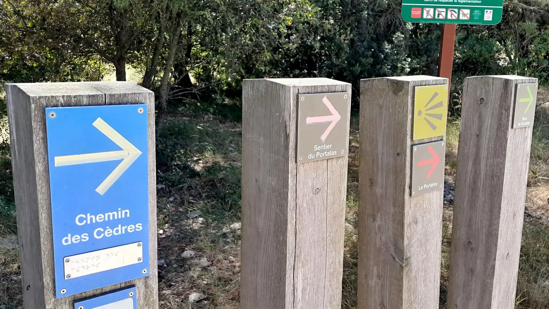 Départ des 4 itinéraires balisés