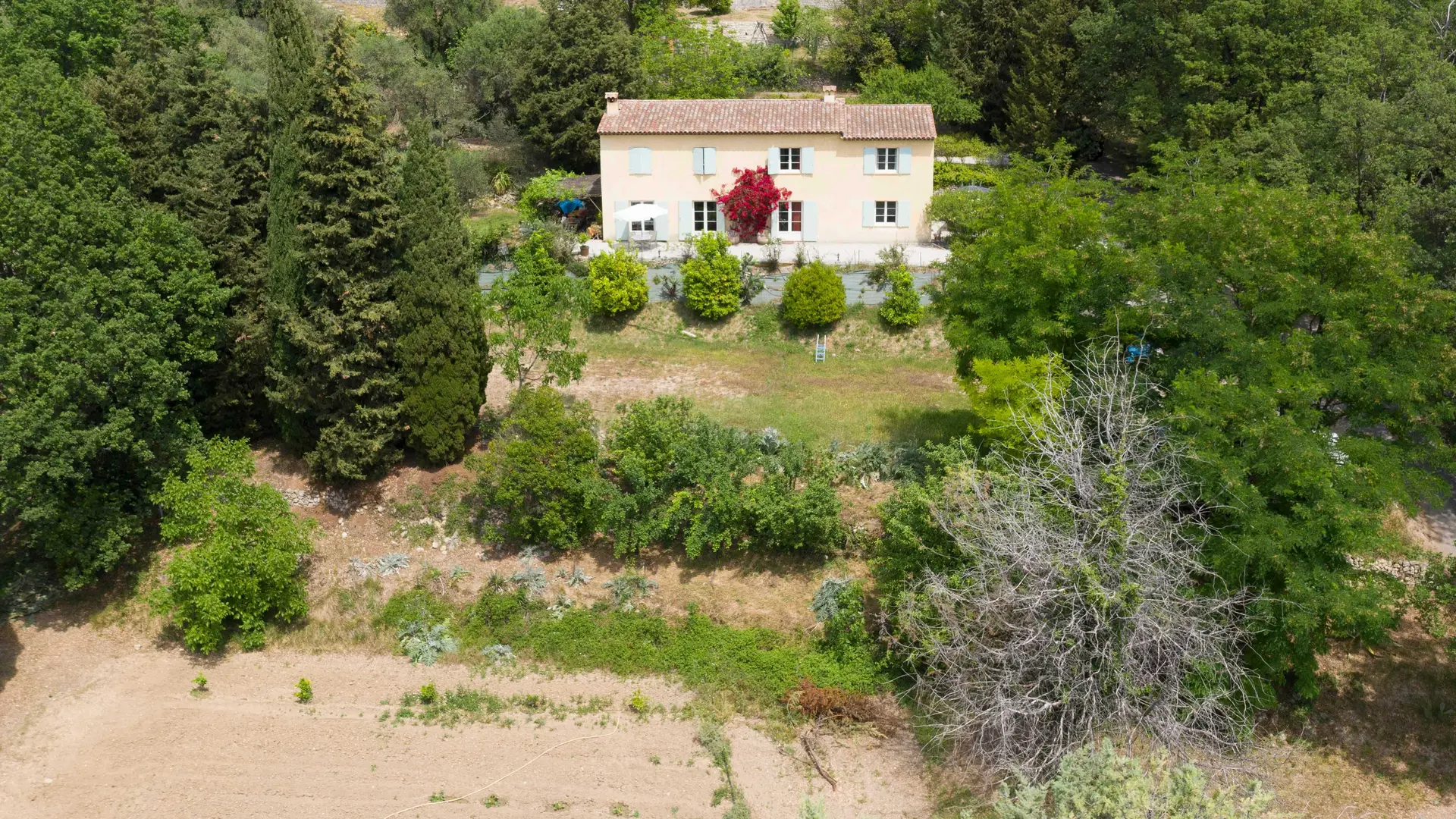 Gîte Côté Sud--Grasse-Gîtes de France Alpes-MaritimesVue aérienne de la propriété