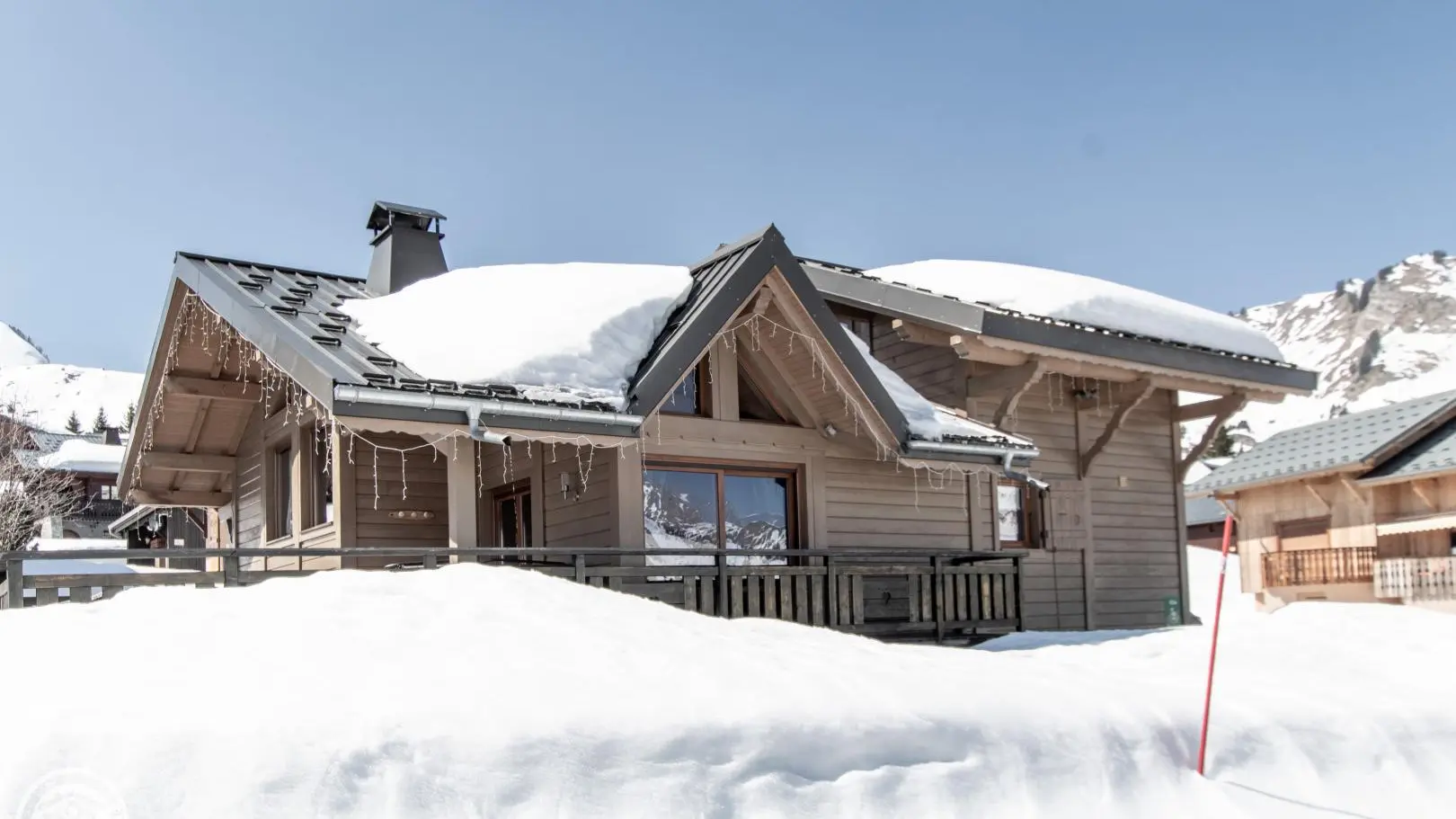 Vue du gîte depuis la piste de ski