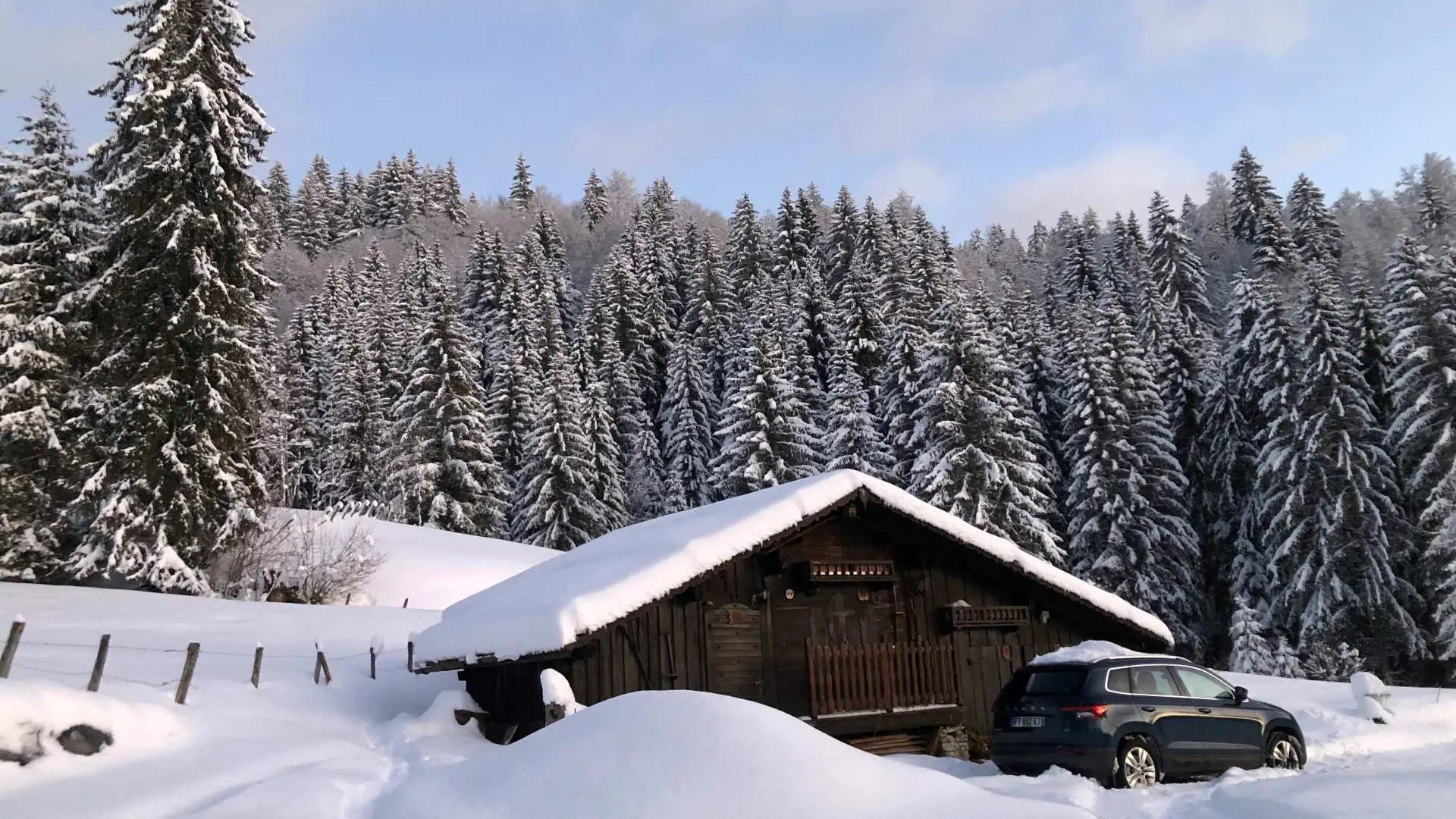 Winter outdoor chalet