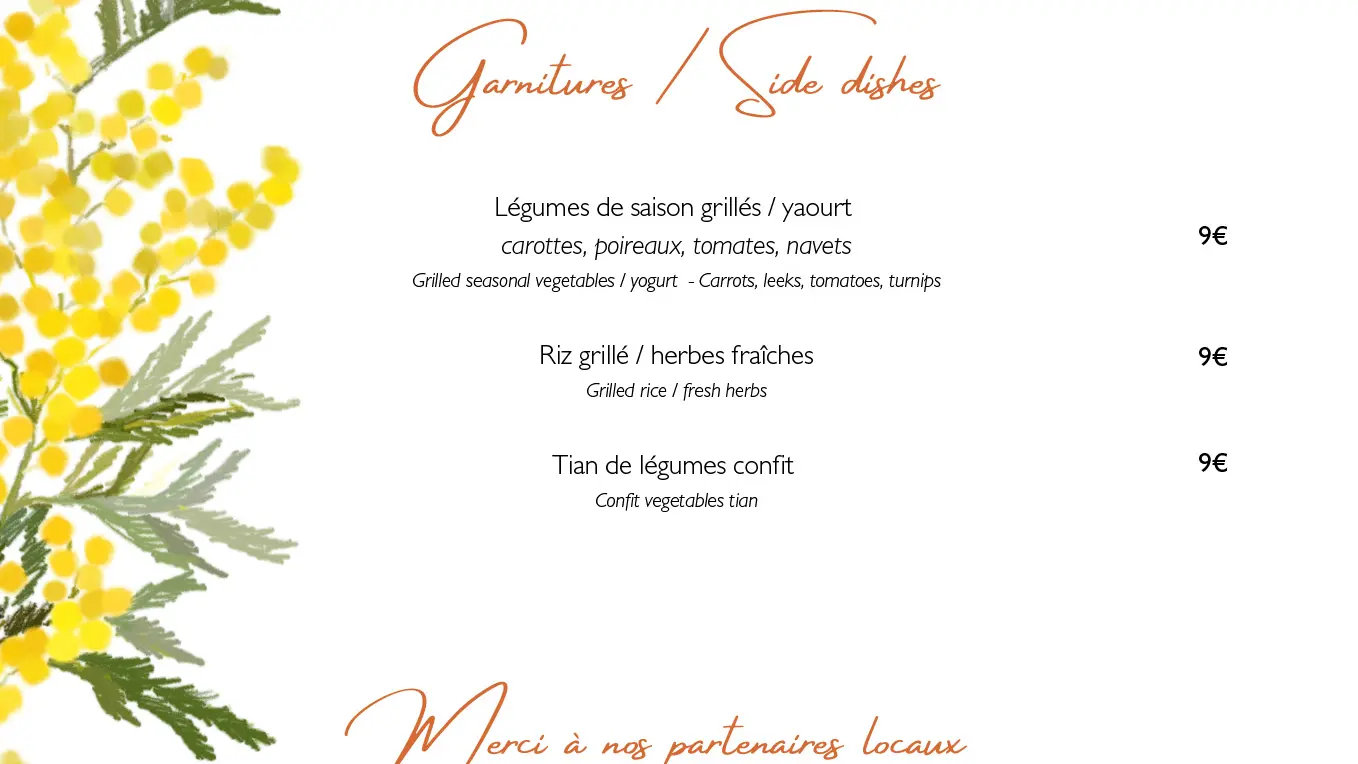 Carte restaurant LOU PATIO Saint Rémy de provence