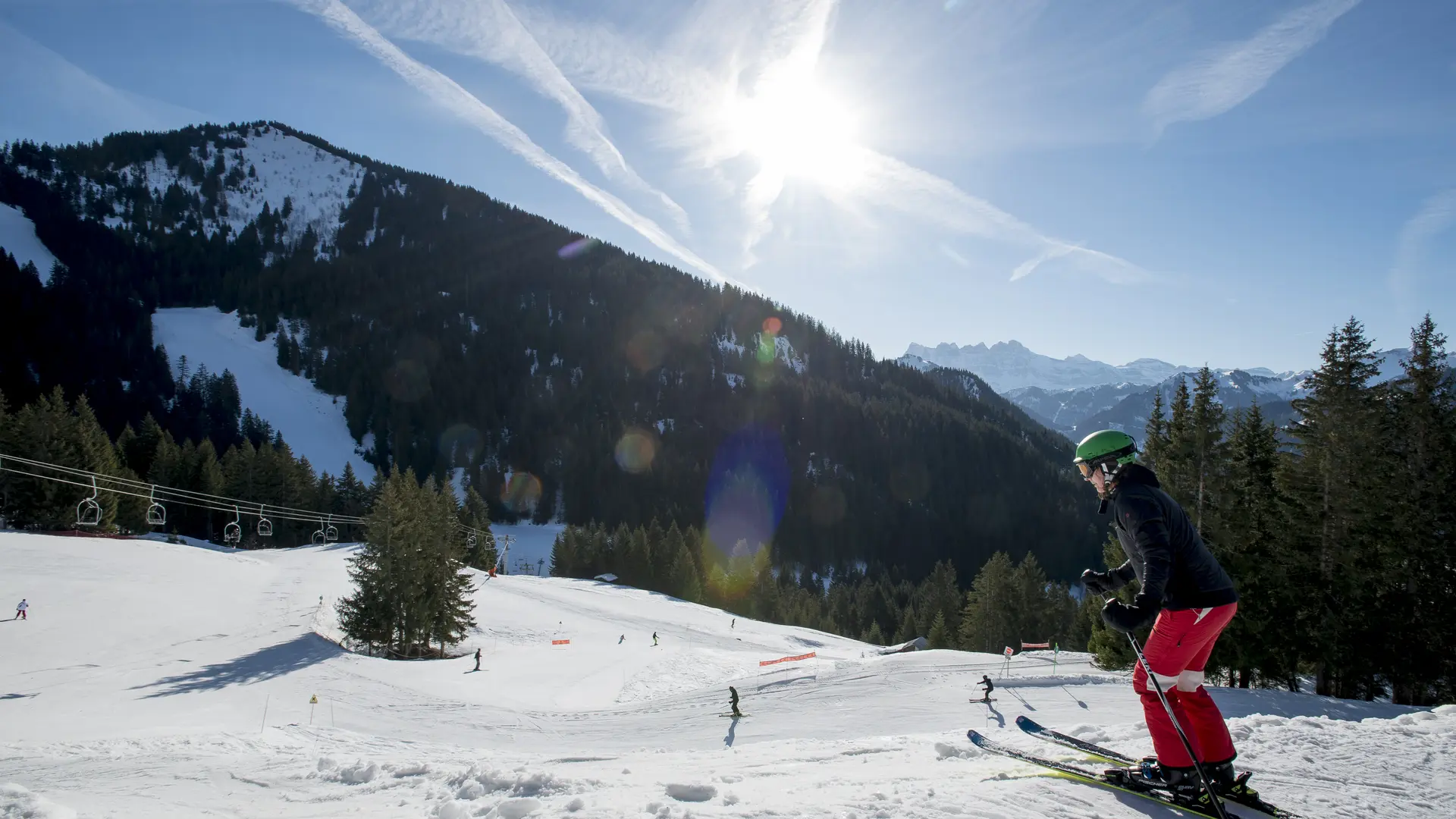 Premières descentes à ski