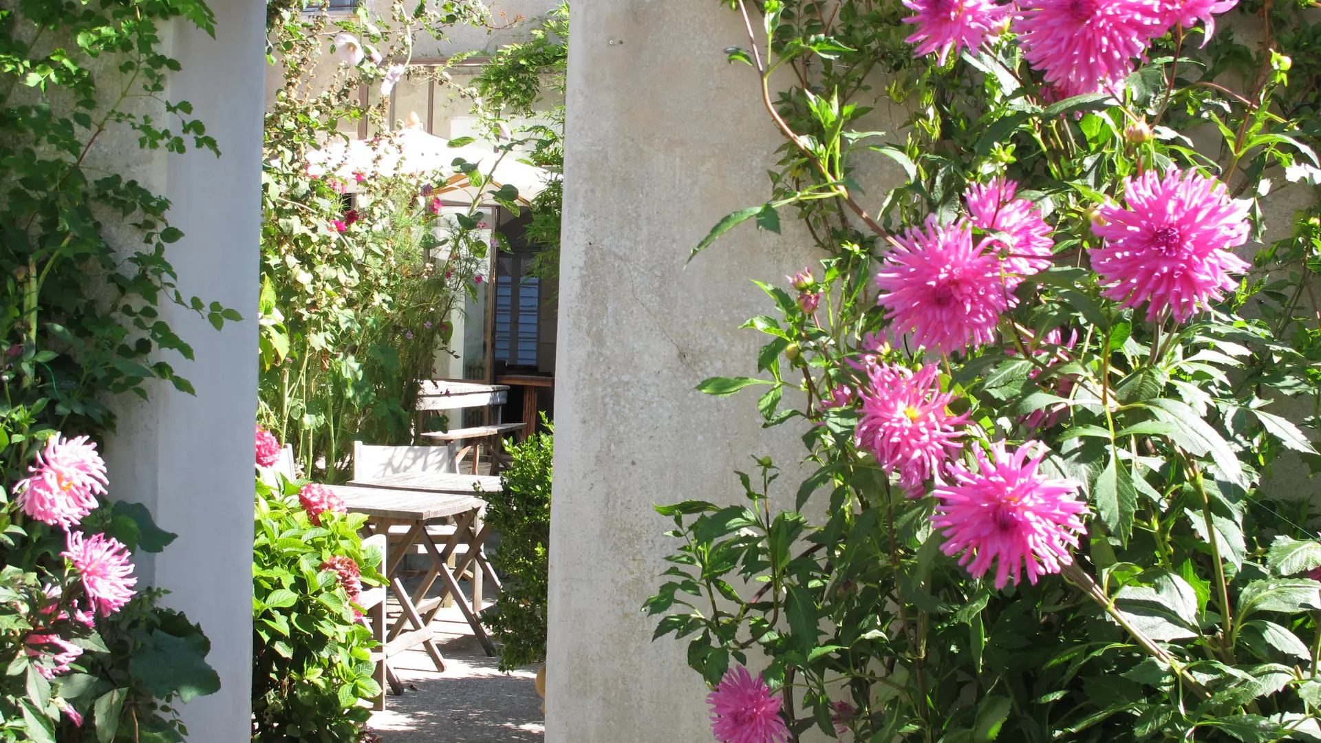 Passage fleuri du patio