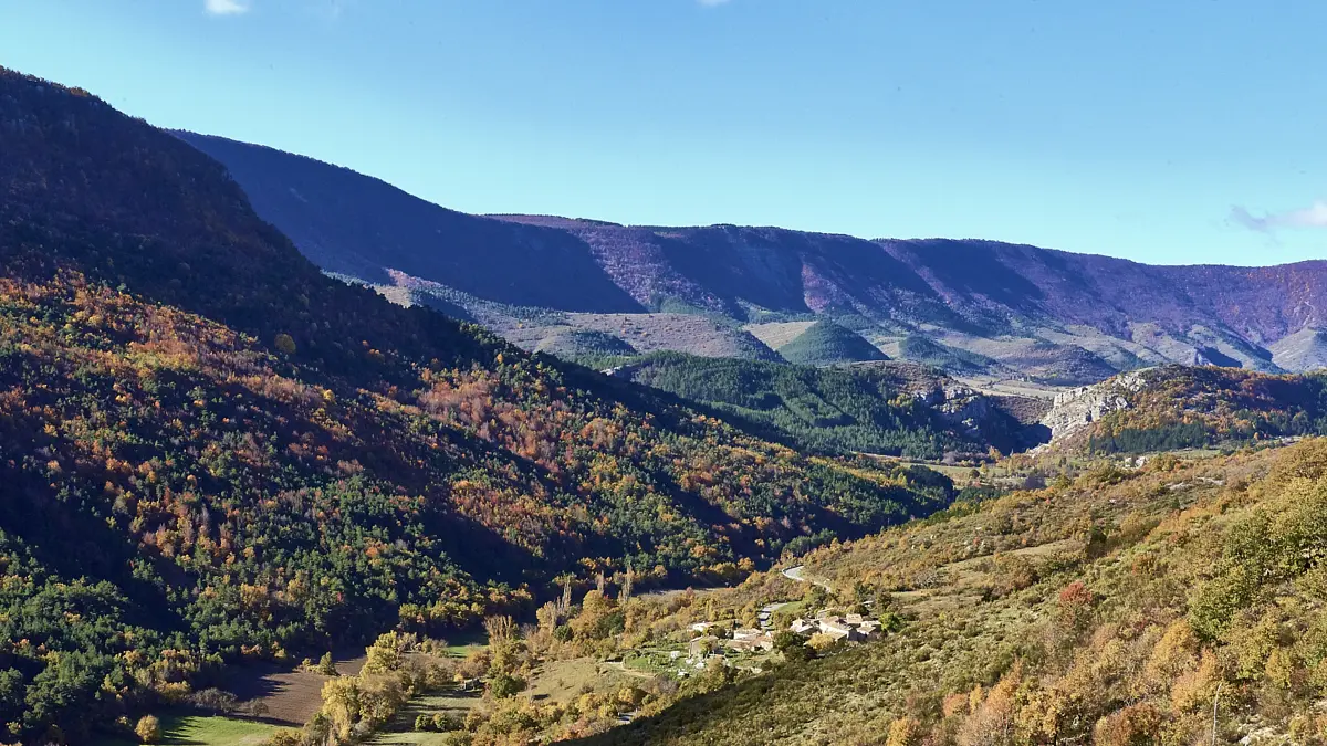 Vue sur Curel et la vallée depuis la maison