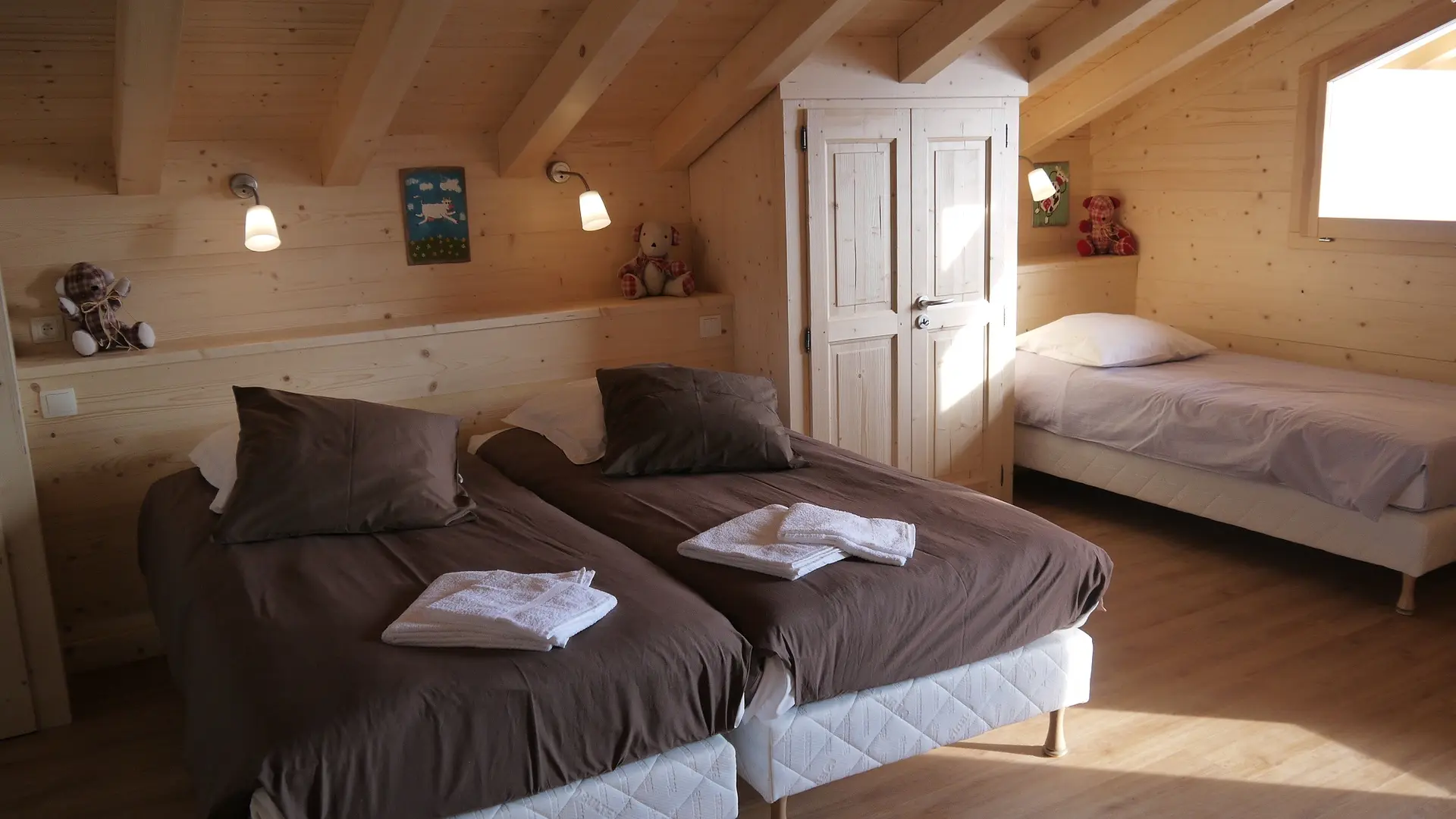 Chambre avec lits simples/Bedroom with single beds-Chalet Panorama-le Grand-Bornand