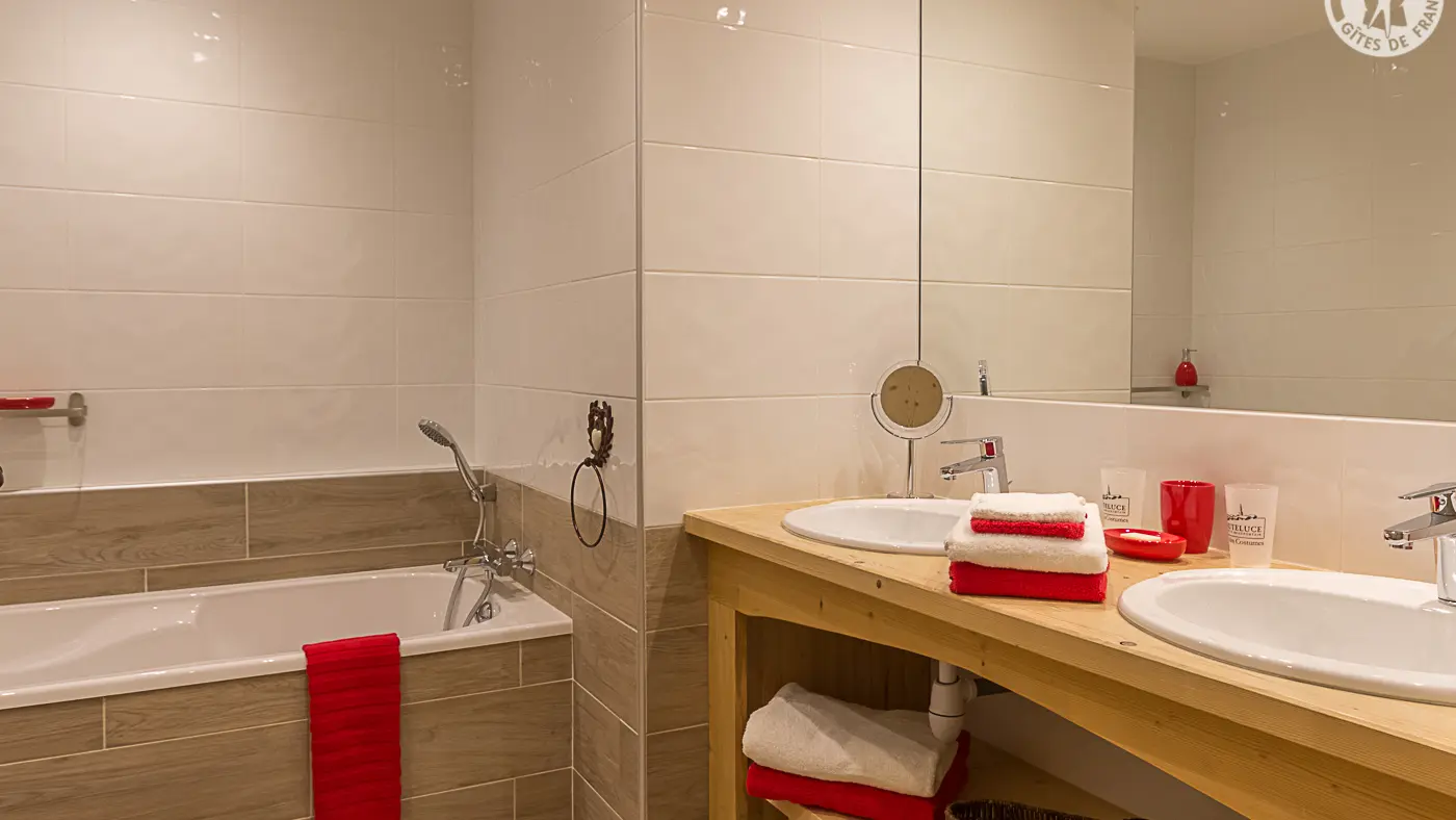La salle de bains de la chambre Coeur