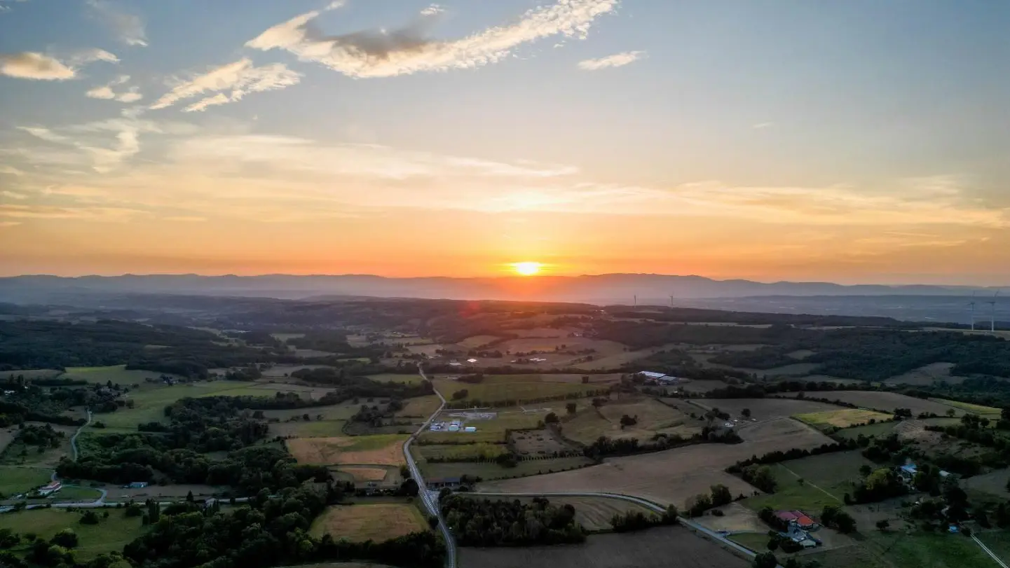 couché de soleil, gite de la cascade