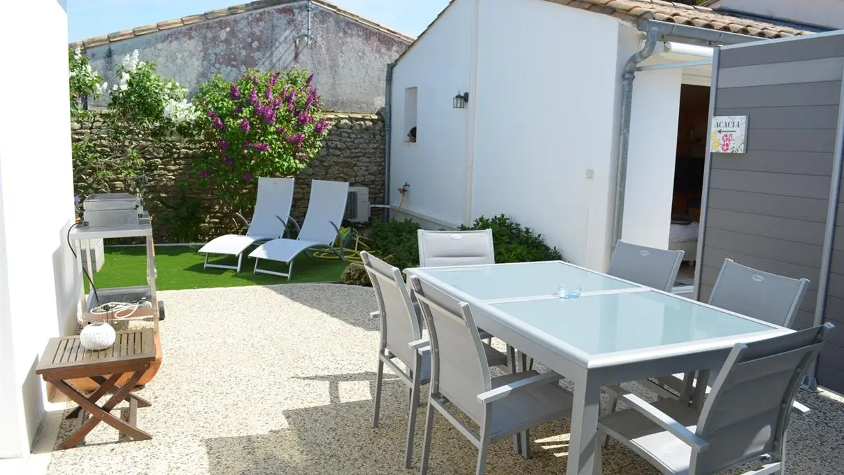 Terrasse avec jardin et barbecue