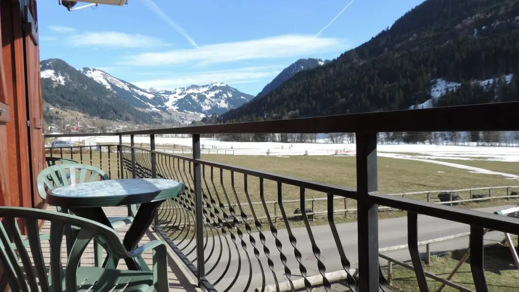 Vue sur les montagnes, balcon plein sud.