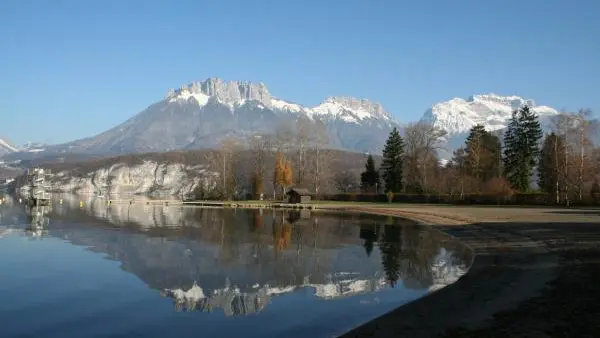 La plage de Saint-Jorioz en hiver